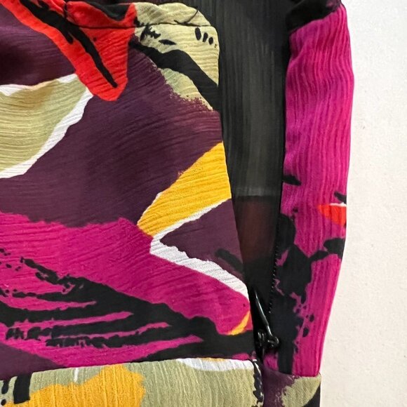 Lane Bryant Plus Multicolor Floral Short Sleeves Blouse - Picture 8 of 11